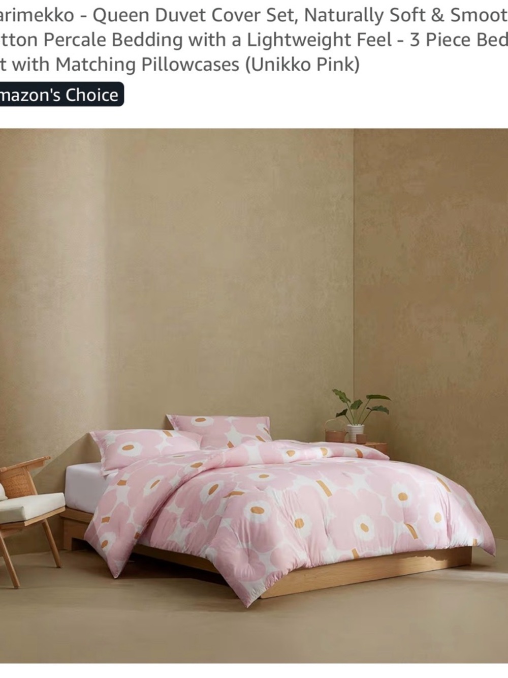 Marimekko Pink Unikko Floral Duvet Cover